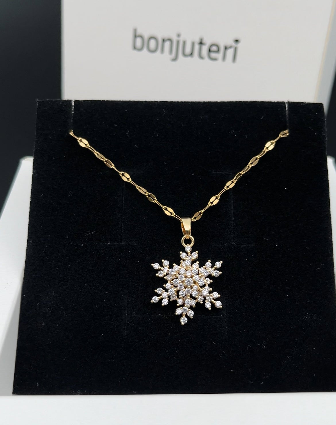 14 Ayar Altın Kaplama Kar Tanesi Kolye