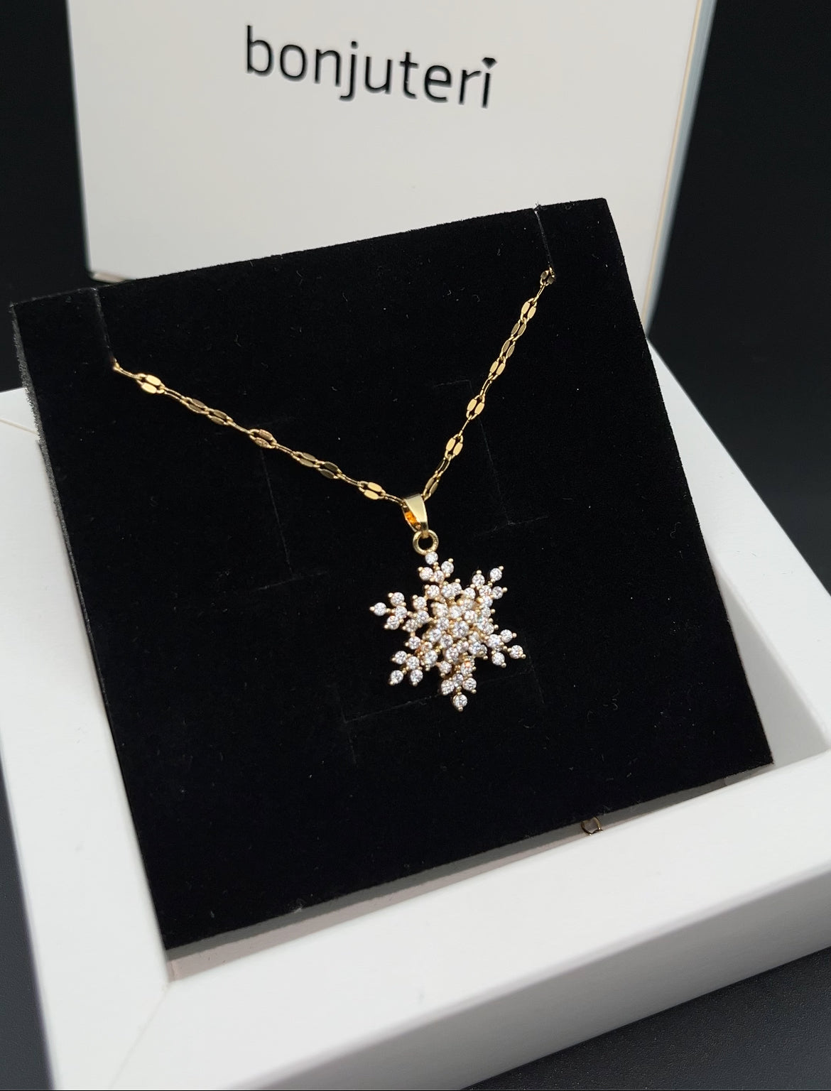 14 Ayar Altın Kaplama Kar Tanesi Kolye