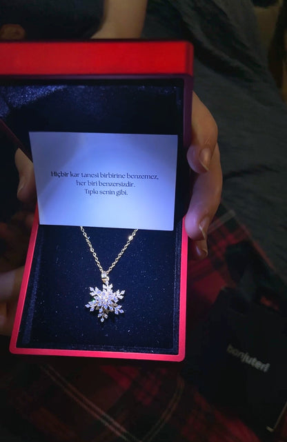 14 Ayar Altın Kaplama Kar Tanesi Kolye