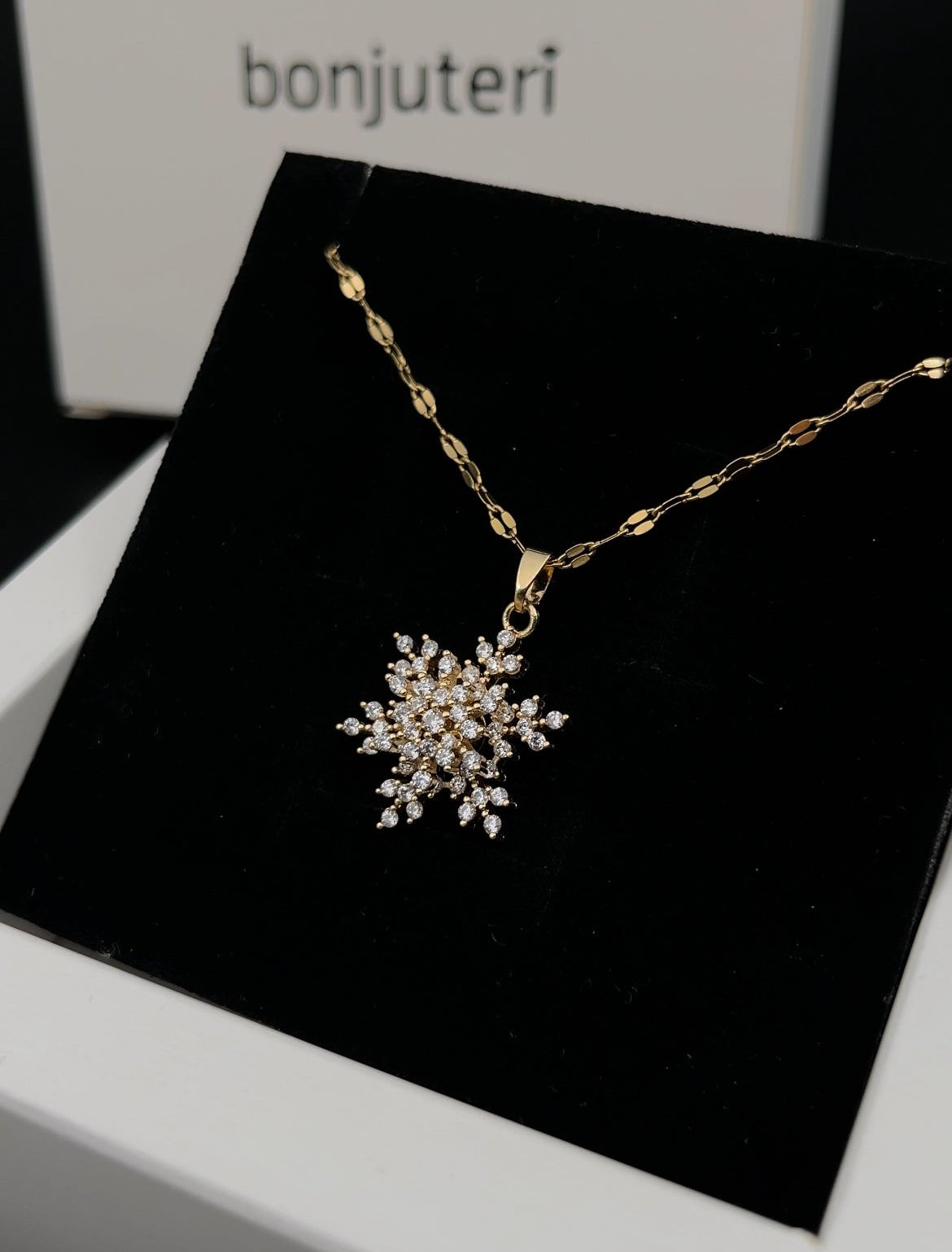 14 Ayar Altın Kaplama Kar Tanesi Kolye