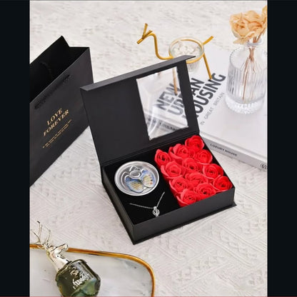 Güllü İstiridye İçinde Gerçek İnci Kolye Seti