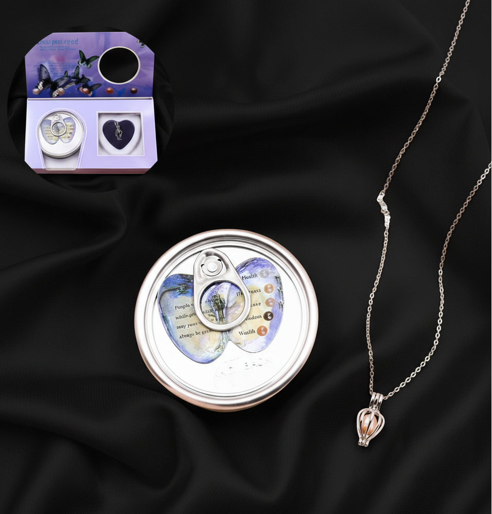 İstiridye İçinde Gerçek İnci Kolye Seti