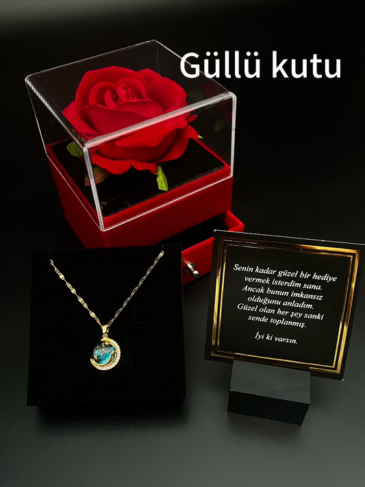 14 Ayar Altın Kaplama Gökyüzü Kolye